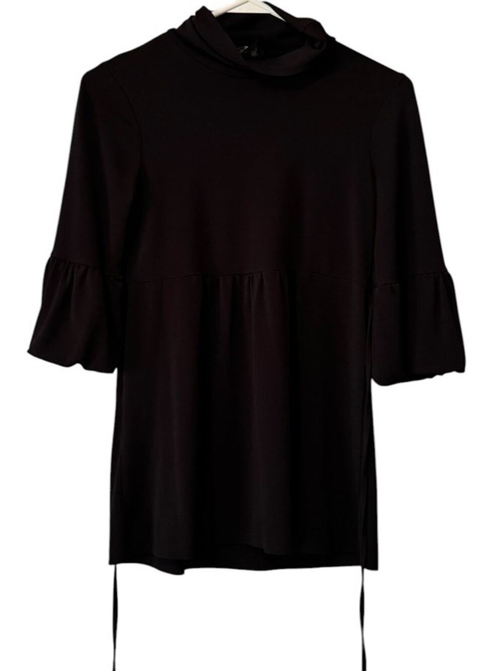 AB Studio Women Size Small Cowl Neck Blouse Tie Waist Career Professional City